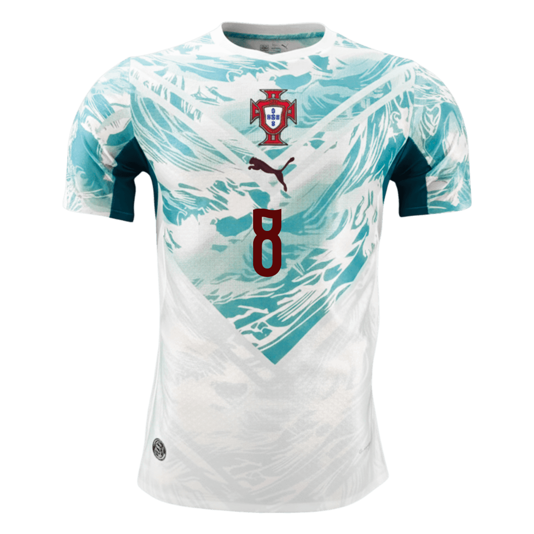 Portugal Tröja B.FERNANDES #8 2026 Borta Autentisk White&Green-8