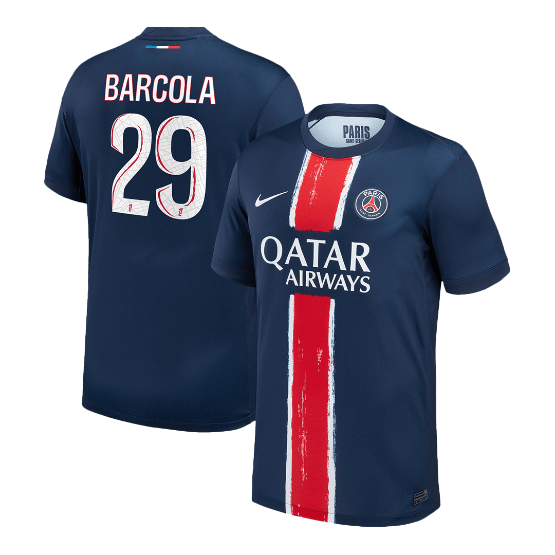 PSG Tröja BARCOLA #29 2024/25 Hemma Mörkblå