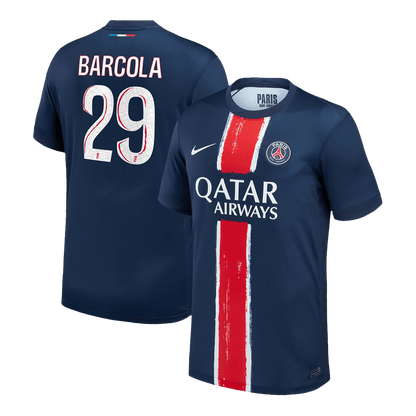 PSG Tröja BARCOLA #29 2024/25 Hemma Mörkblå
