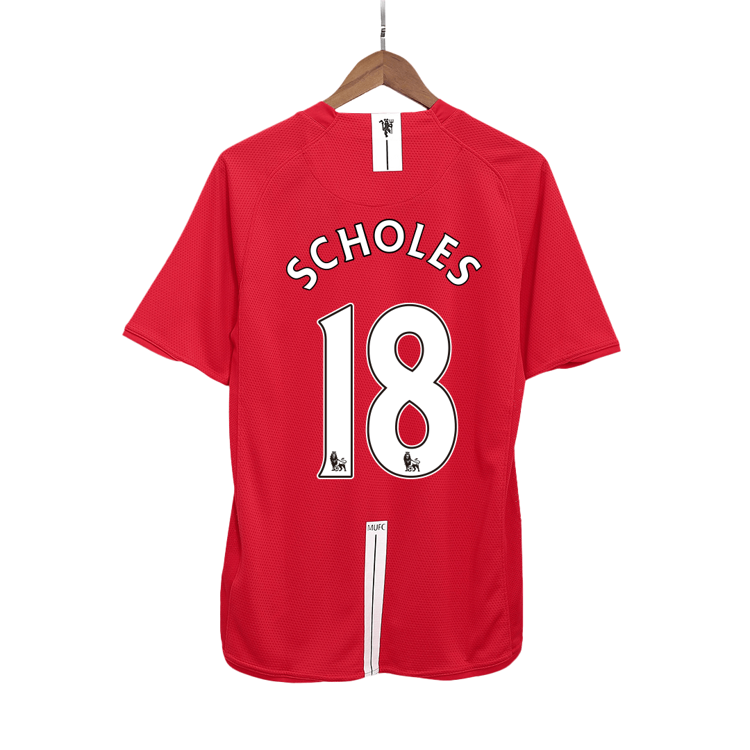 SCHOLES #18 Manchester United Hemmatröja 2007/08 Retro Tröja
 Röd