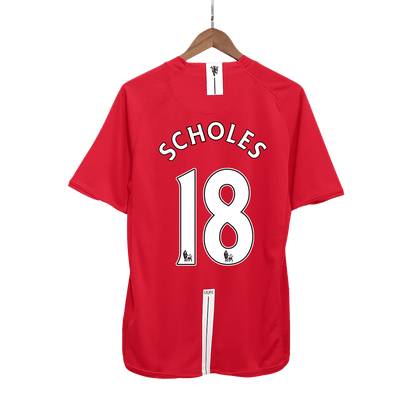 SCHOLES #18 Manchester United Hemmatröja 2007/08 Retro Tröja
 Röd