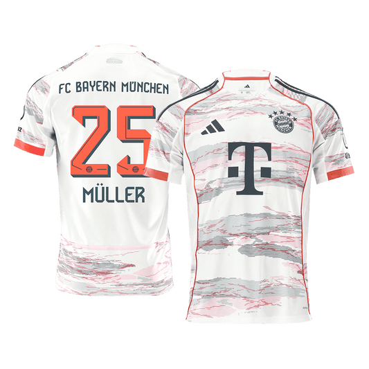 Bayern Munich Tröja MÜLLER #25 2025/26 Borta Vit