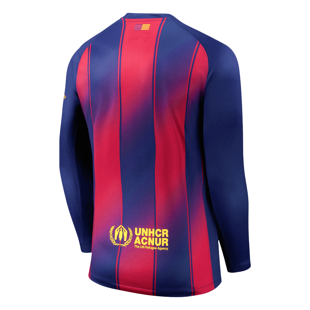 Barcelona Tröja 2025/26 Hemma Långärmad Röd & Blå