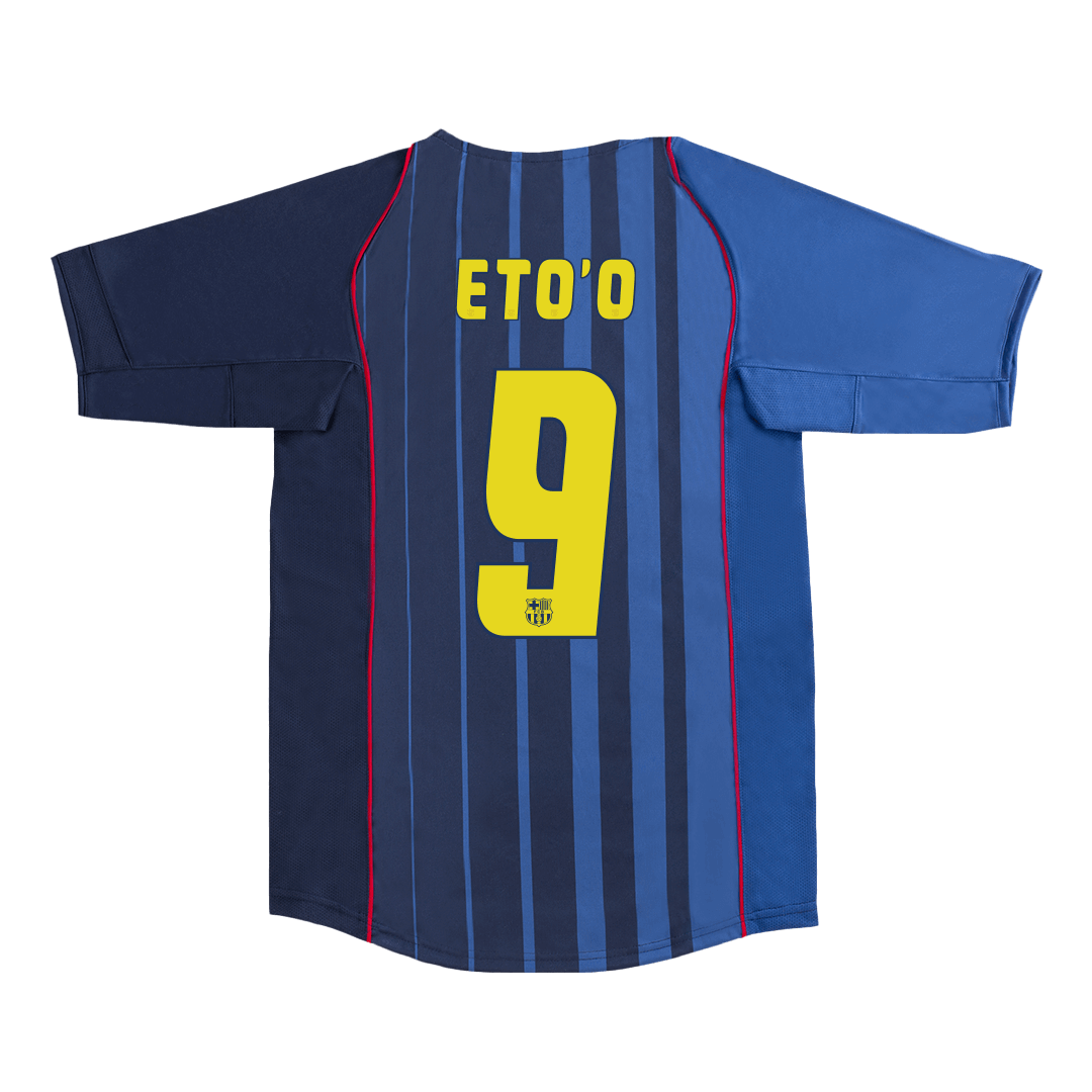 ETO'O #9 Barcelona Bortatröja 2004/05 Retro Tröja
 Blå
