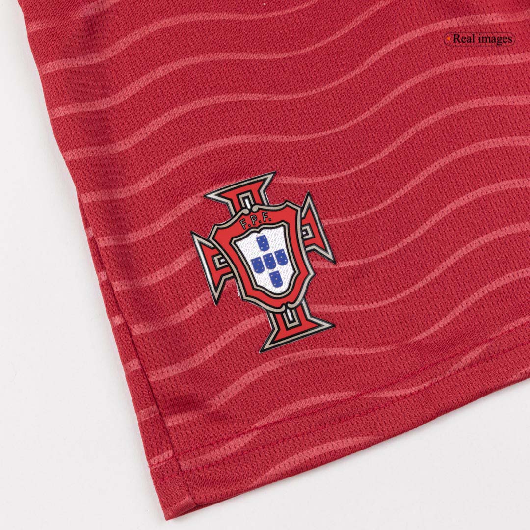 Portugal Tröja RONALDO #7 2026 Hemma Röd Barn Premium