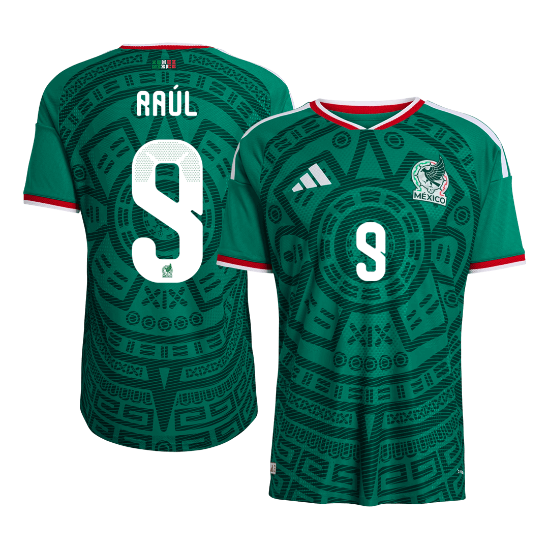 Mexiko Tröja Raúl #9 2026 Hemma Autentisk Grön