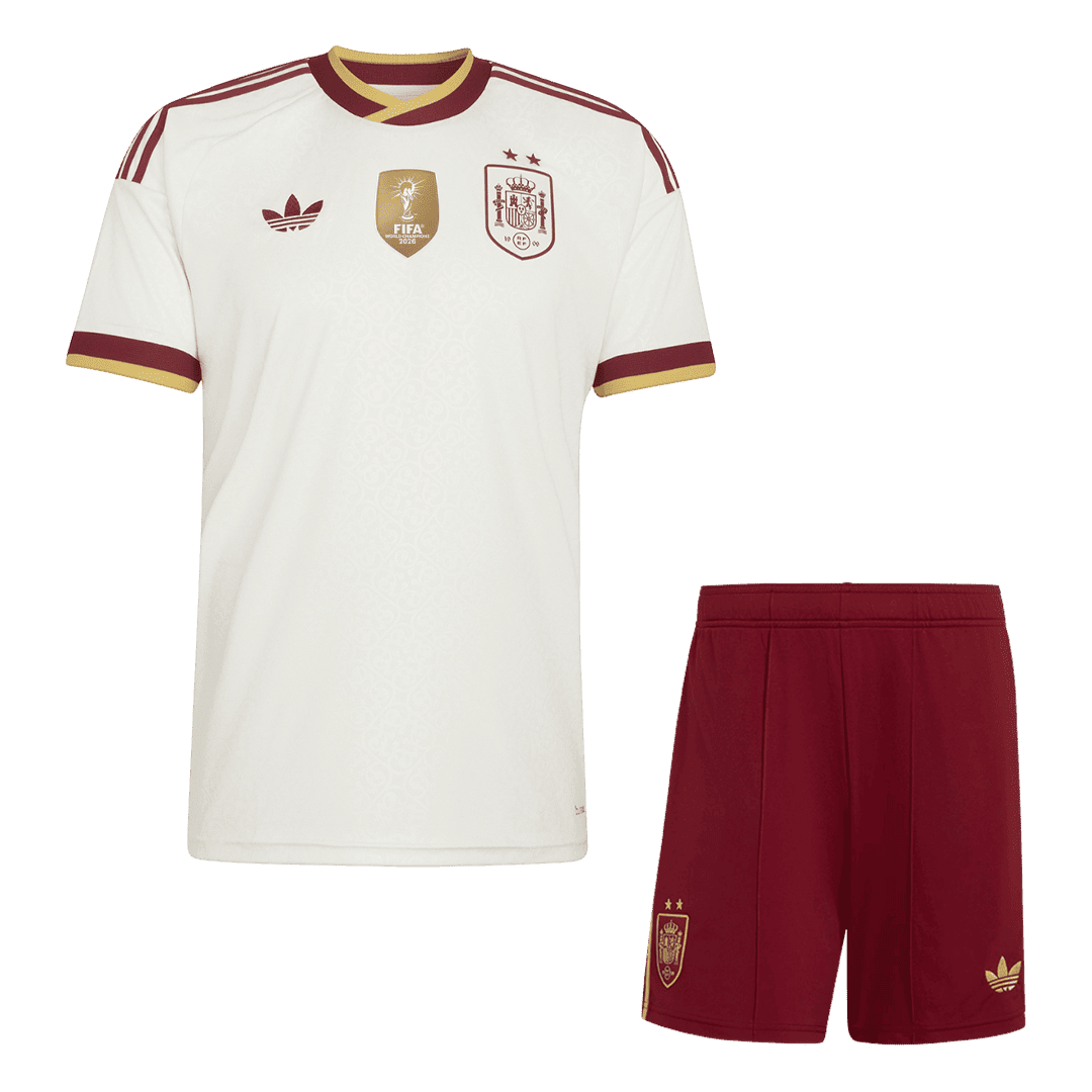 Spanien Tröja 2026 Borta Vit Barn (2 Stjärnor)