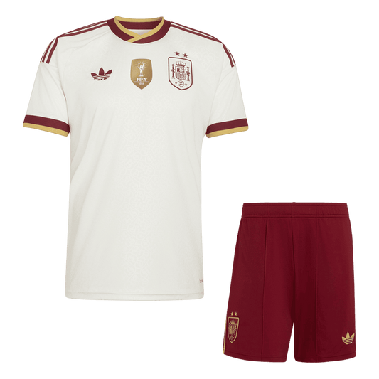 Spanien Tröja 2026 Borta Vit Barn (2 Stjärnor)