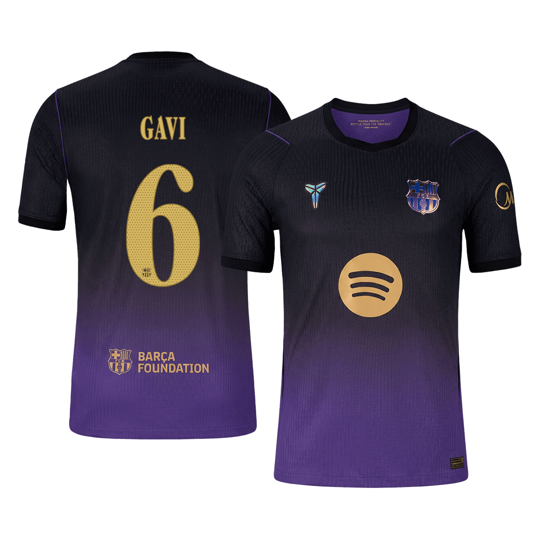 Barcelona Tröja GAVI #6 2026/27 Borta Autentisk Black/Purple - UCL
