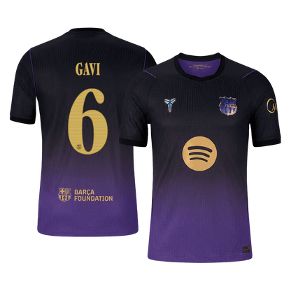 Barcelona Tröja GAVI #6 2026/27 Borta Autentisk Black/Purple - UCL