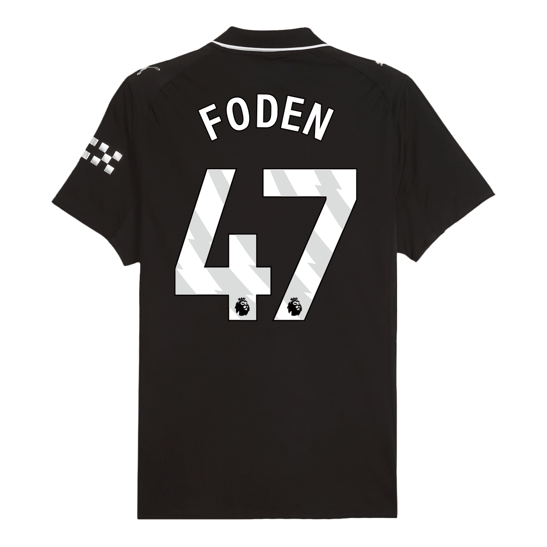 Manchester City Tröja FODEN #47 2025/26 Borta Svart-4