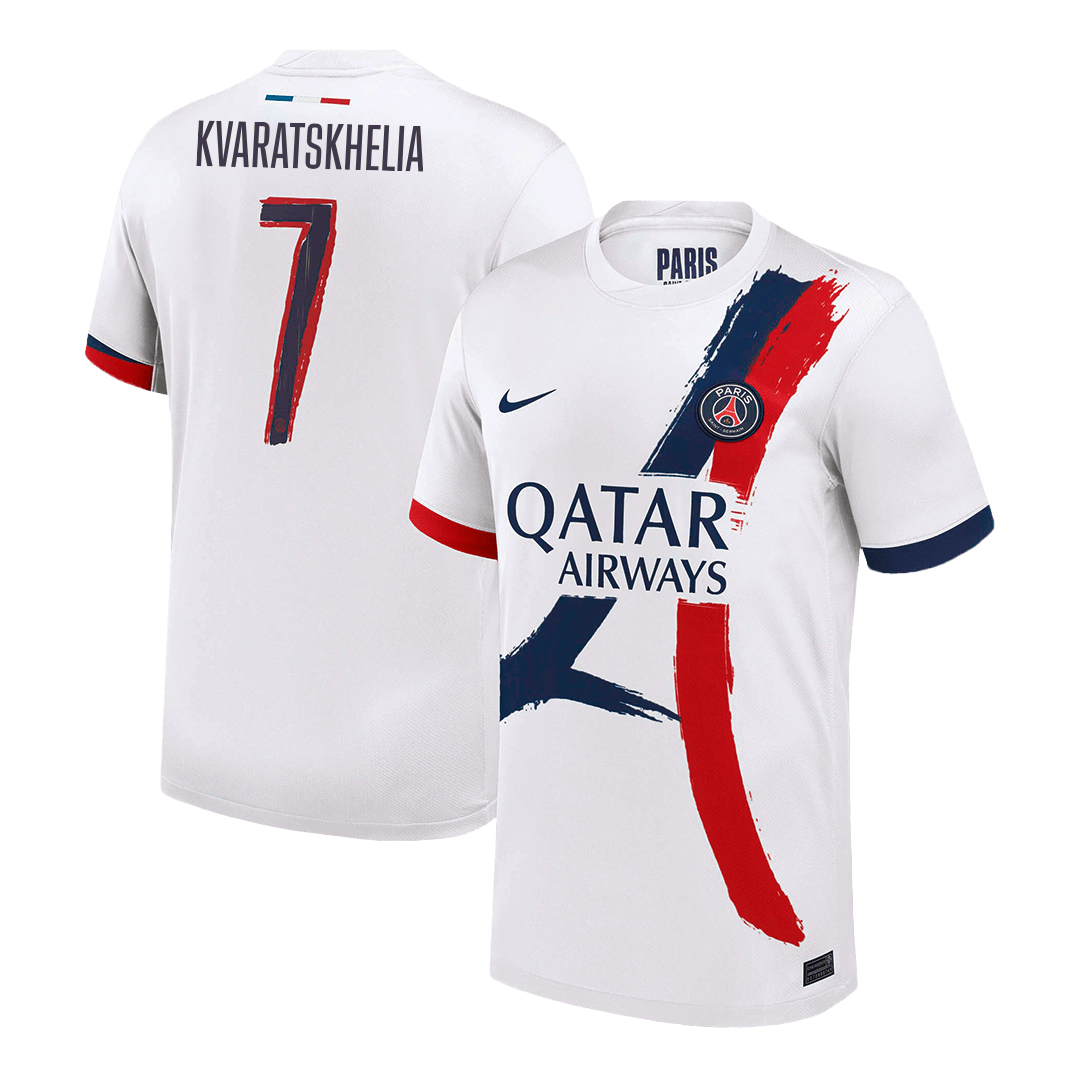 PSG Tröja KVARATSKHELIA #7 2025/26 Borta Vit - UCL