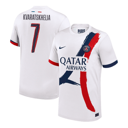 PSG Tröja KVARATSKHELIA #7 2025/26 Borta Vit - UCL