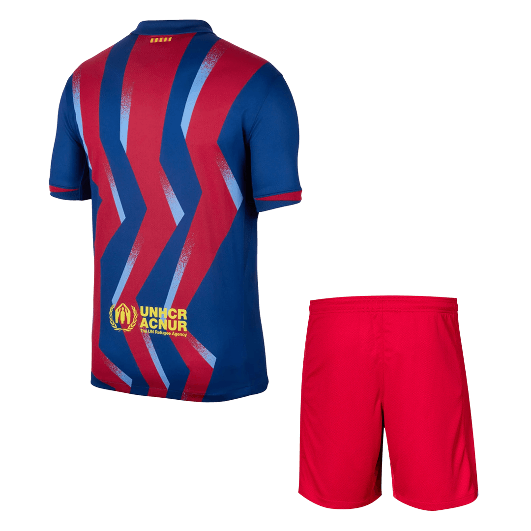Barcelona Tröja Fourth Awayställ 2025/26 Röd & Blå-5
