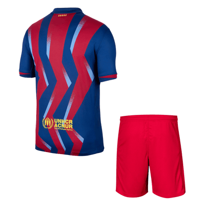 Barcelona Tröja Fourth Awayställ 2025/26 Röd & Blå-5