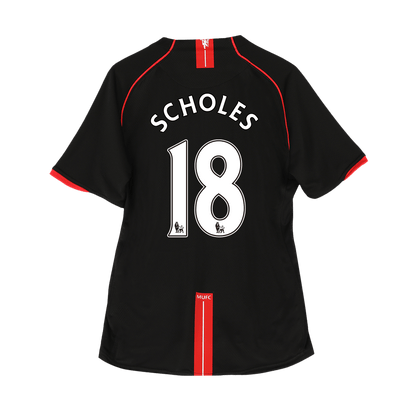 SCHOLES #18 Manchester United Bortatröja 2007/08 Retro Tröja
 Svart