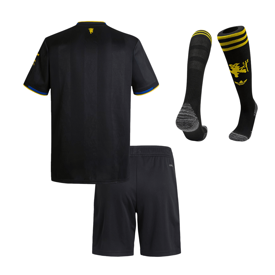 Manchester United Tröja 2025/26 Tredjeställ Svart Barn-13