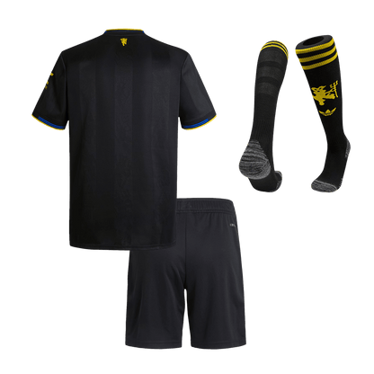 Manchester United Tröja 2025/26 Tredjeställ Svart Barn-13