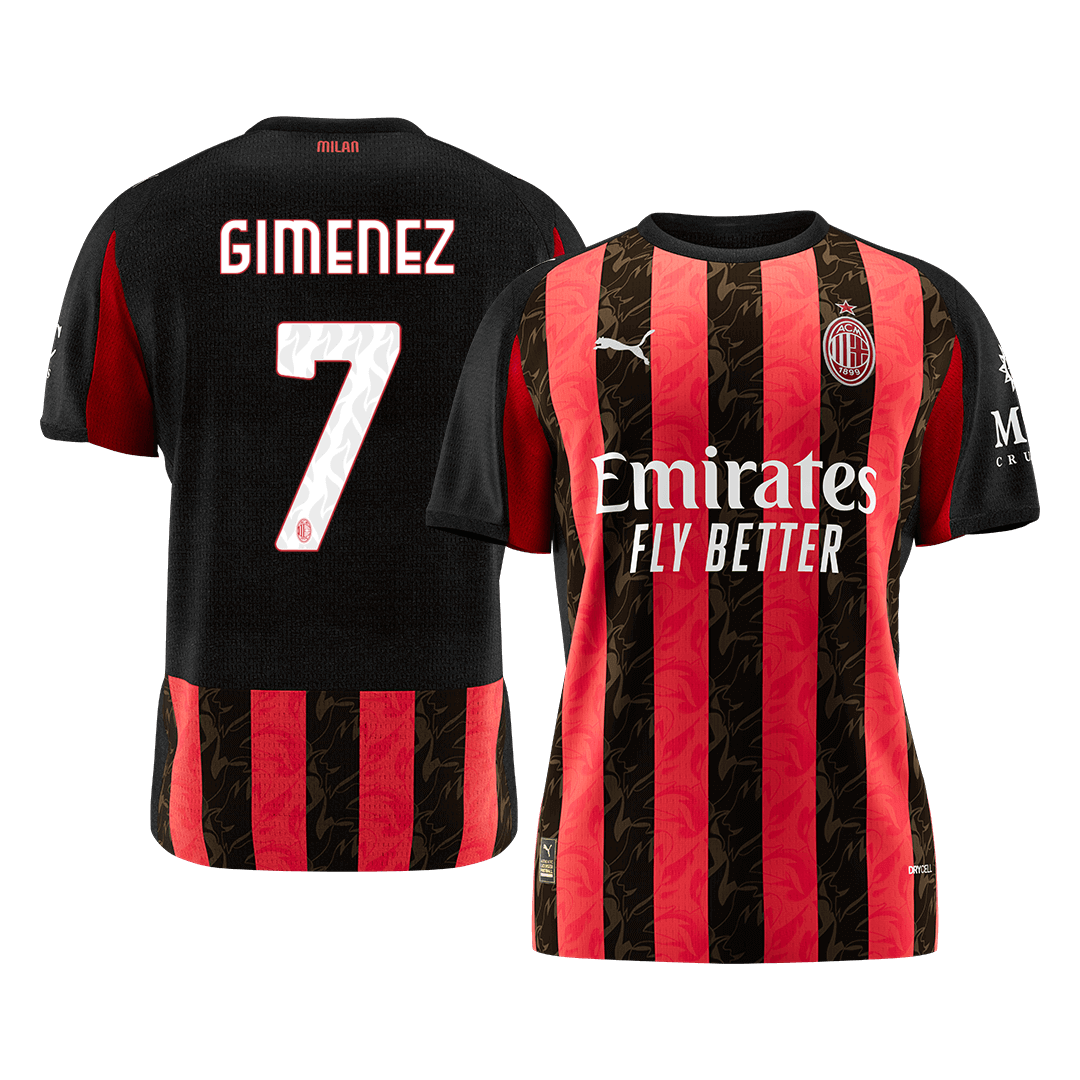 GIMENEZ #7 AC Milan Tröja 2025/26 Hemma Premium Röd & Svart