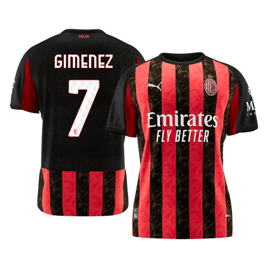 GIMENEZ #7 AC Milan Tröja 2025/26 Hemma Premium Röd & Svart