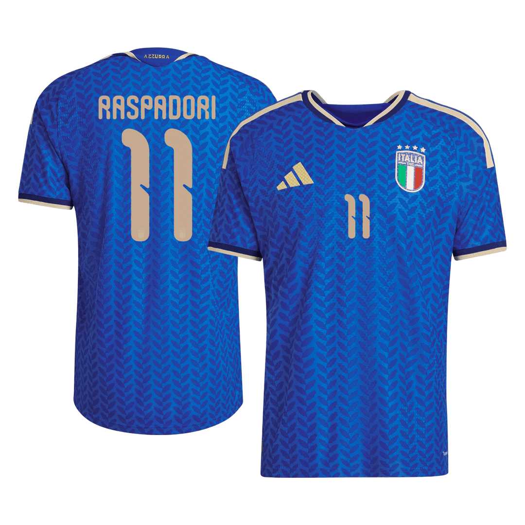 Italien Tröja RASPADORI #11 2026 Hemma Autentisk Blå