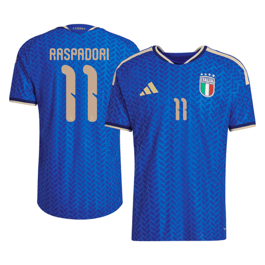 Italien Tröja RASPADORI #11 2026 Hemma Autentisk Blå