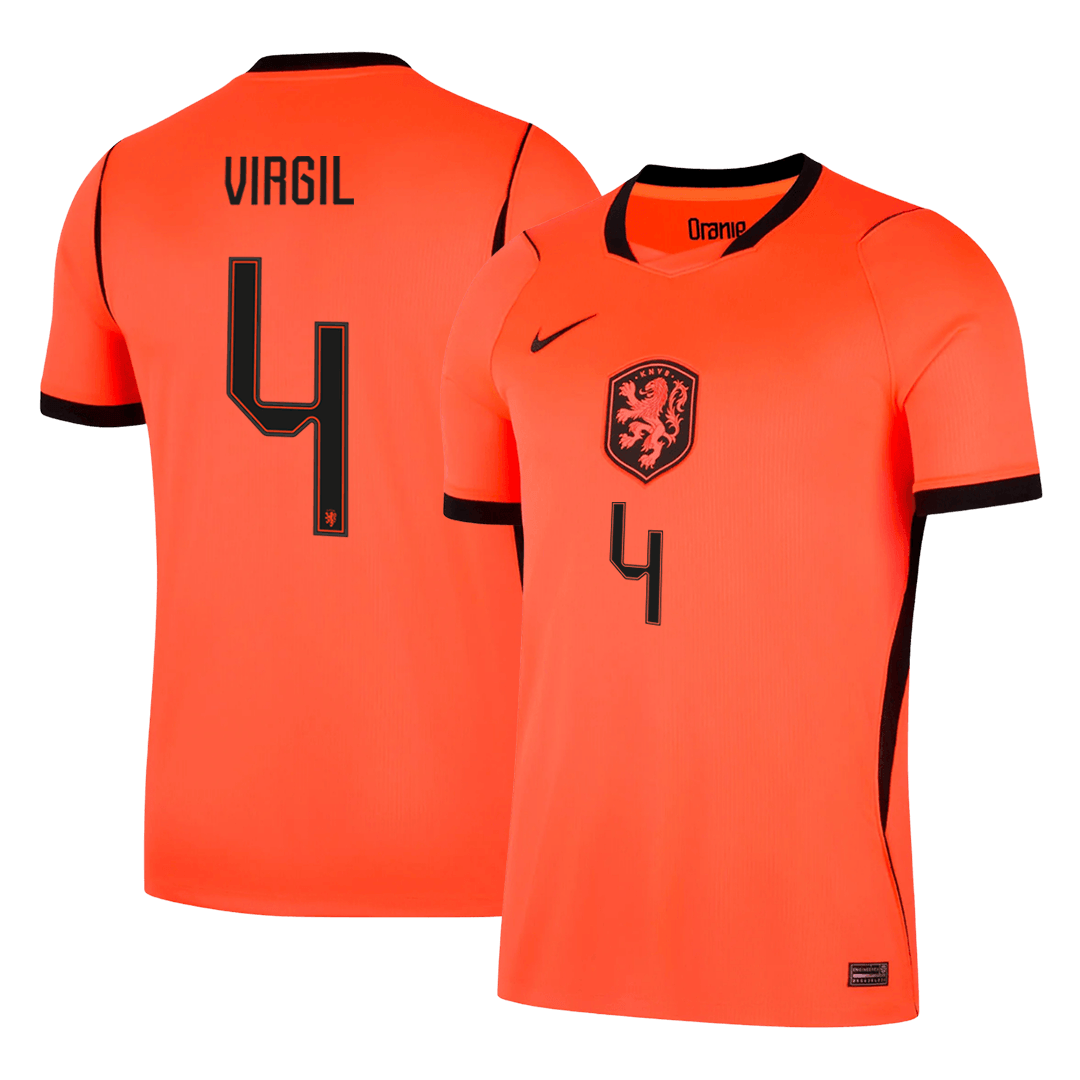 Nederländerna Tröja VIRGIL #4 2026 Hemma Orange