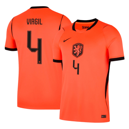 Nederländerna Tröja VIRGIL #4 2026 Hemma Orange