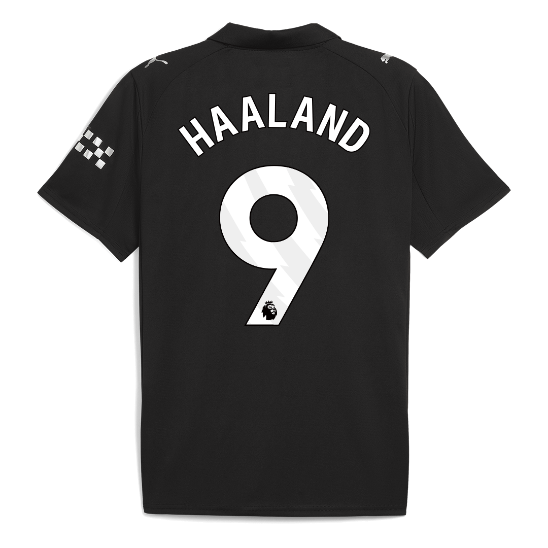 Manchester City Tröja HAALAND #9 2025/26 Borta Svart-8