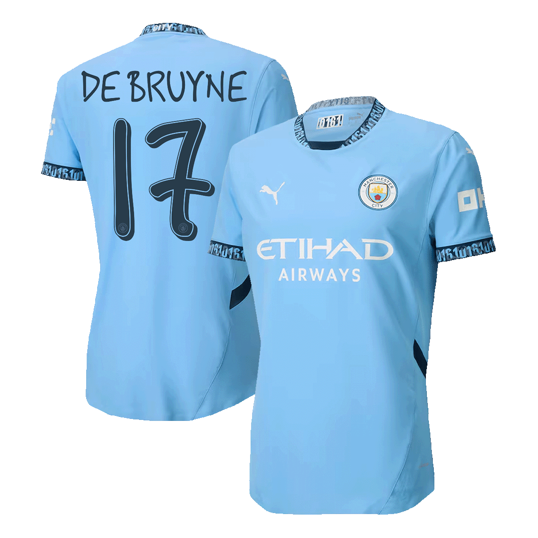 Manchester City Tröja DE BRUYNE #17 2024/25 Hemma Blå - UCL