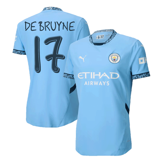 Manchester City Tröja DE BRUYNE #17 2024/25 Hemma Blå - UCL