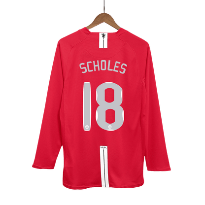 SCHOLES #18 Manchester United Hemmatröja 2007/08 Retro Tröja
 Röd - UCL Final