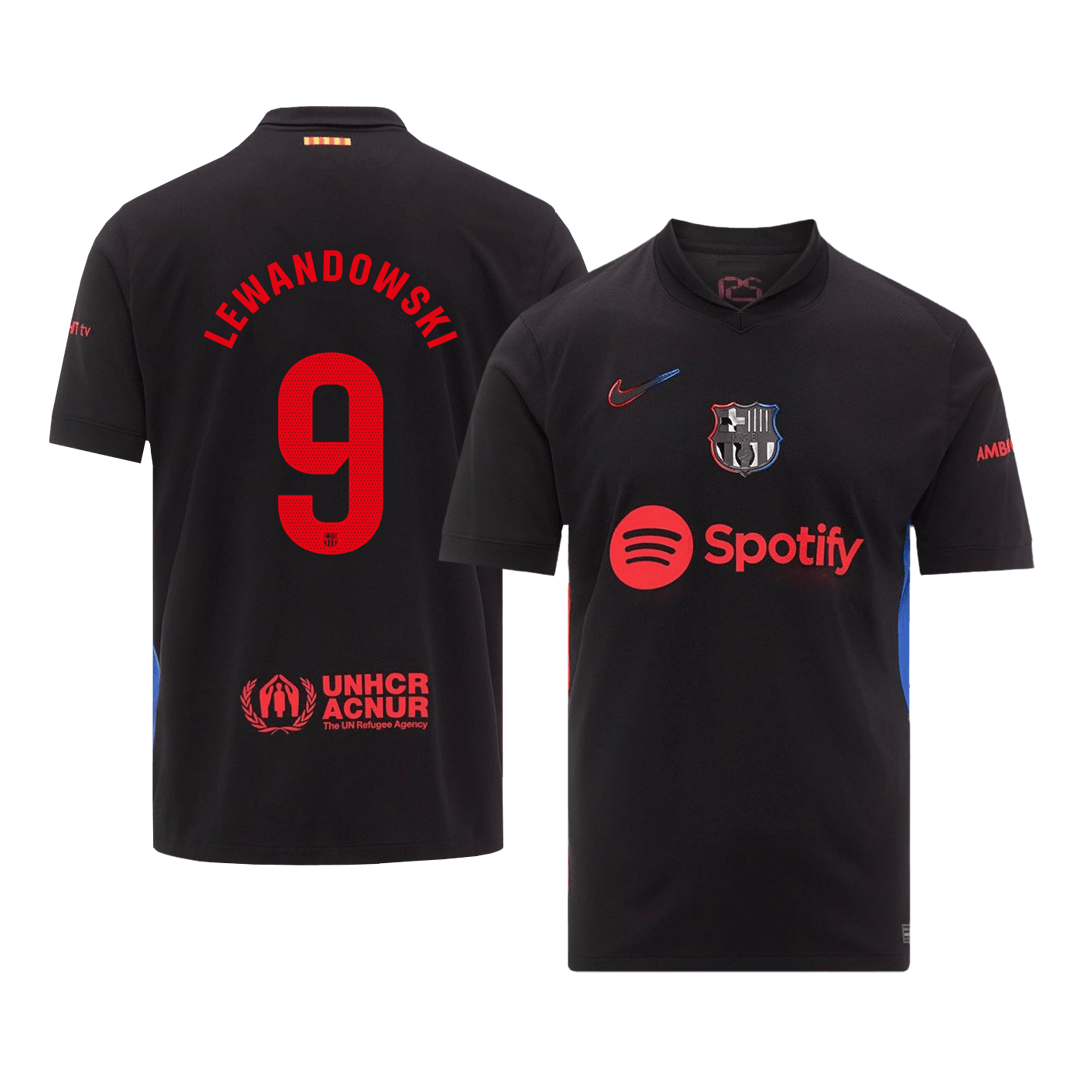Barcelona Tröja LEWANDOWSKI #9 2024/25 Borta Svart