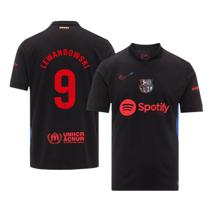 Barcelona Tröja LEWANDOWSKI #9 2024/25 Borta Svart