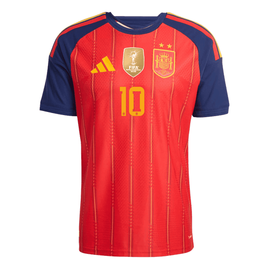 Spanien Tröja OLMO #10 2026 Hemma Autentisk  (2 Stjärnor)-1