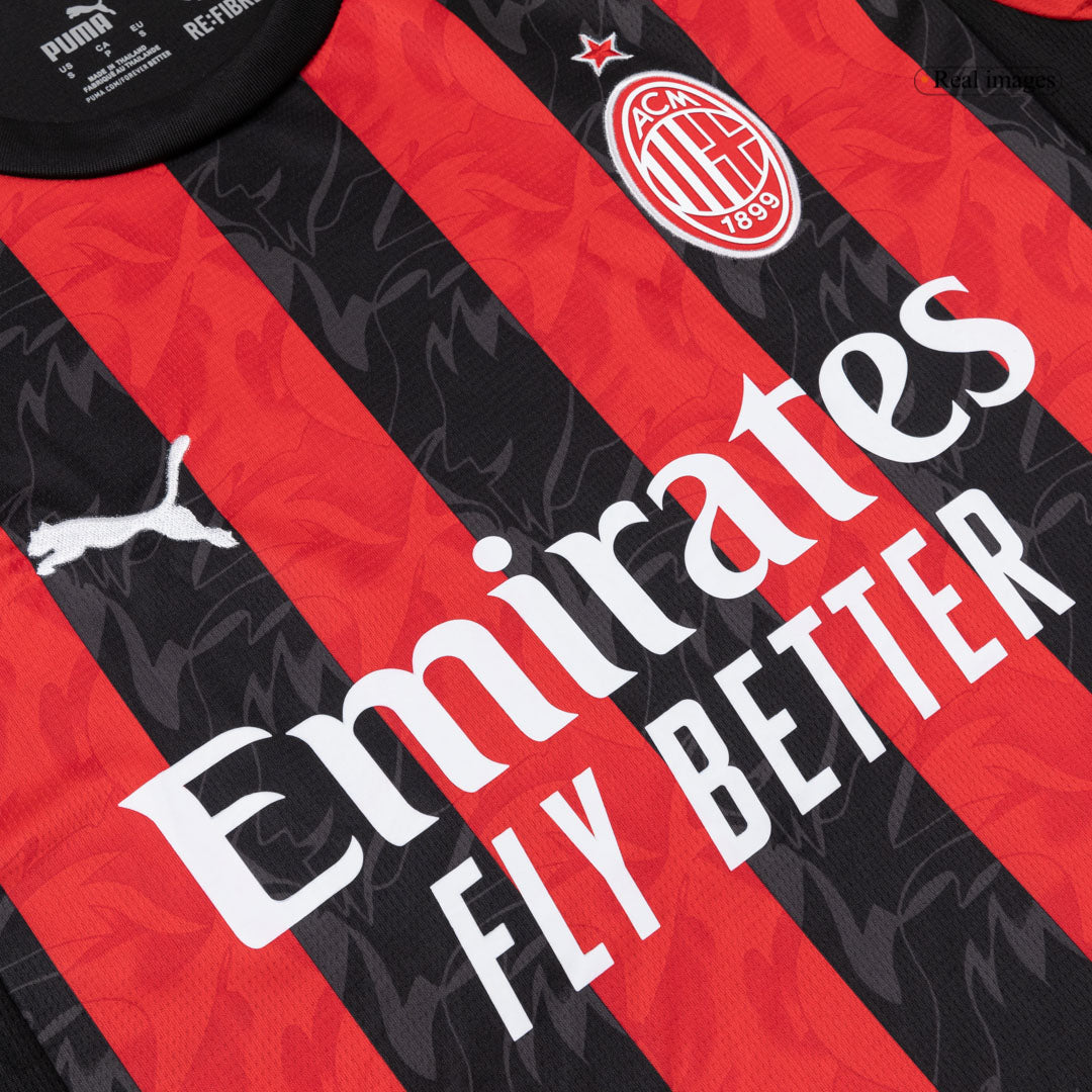 AC Milan Tröja 2025/26 Hemma Långärmad Röd & Svart-7