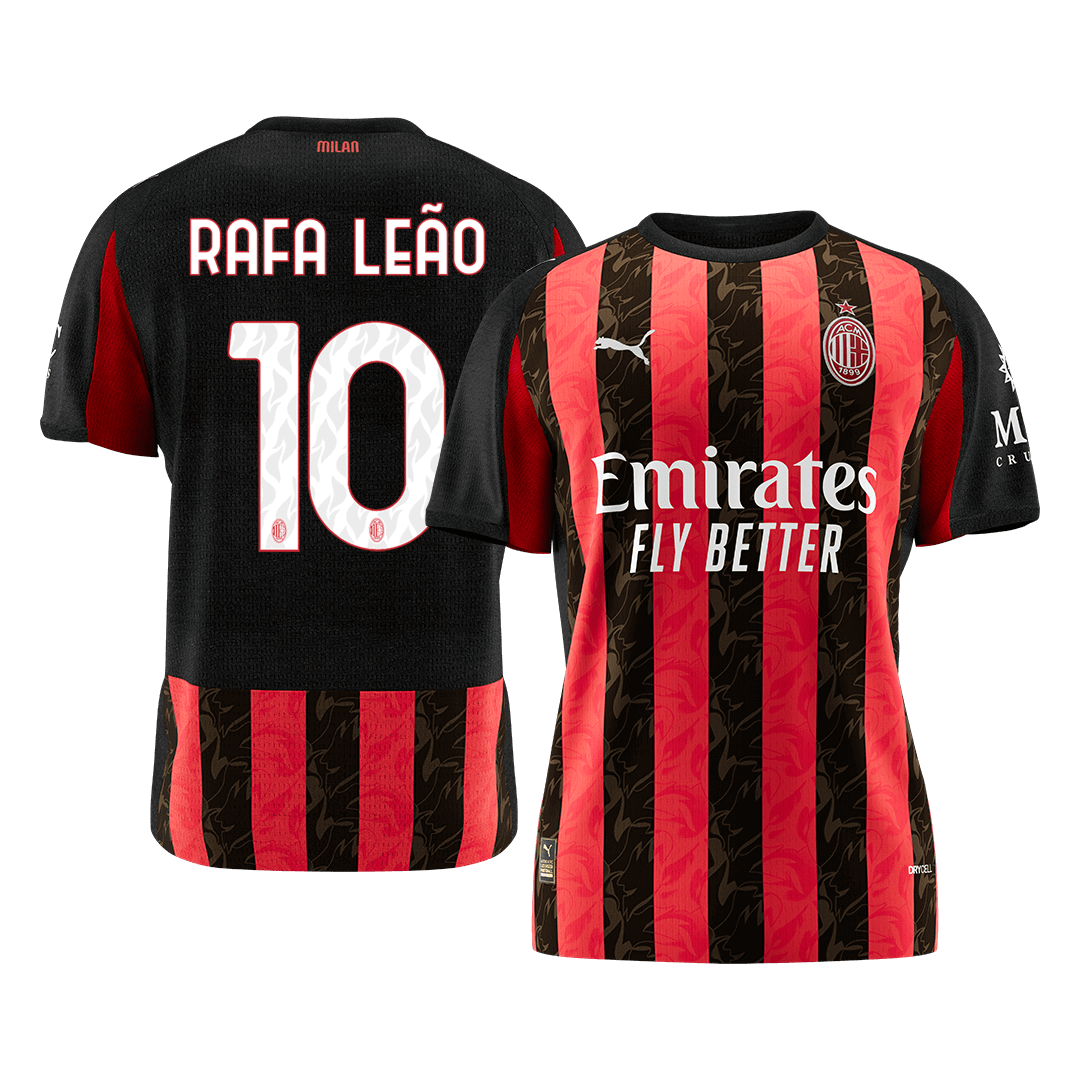 RAFA LEÃO #10 AC Milan Tröja 2025/26 Hemma Premium Röd & Svart