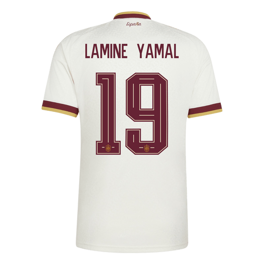 Spanien Tröja LAMINE YAMAL #19 2026 Borta Vit-1