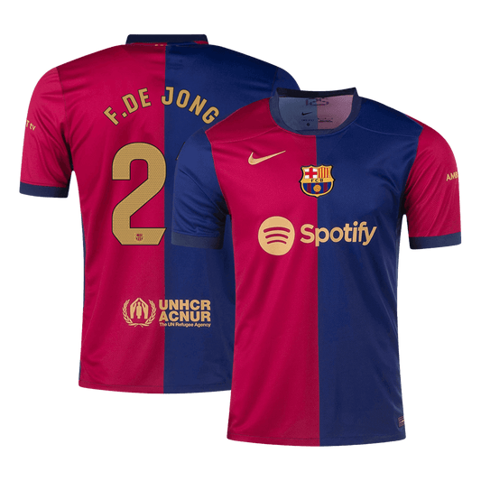 Barcelona Tröja F.DE JONG #21 2024/25 Hemma Röd & Blå