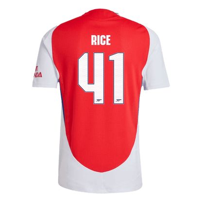 Arsenal Tröja RICE #41 2024/25 Hemma Röd - UCL-12