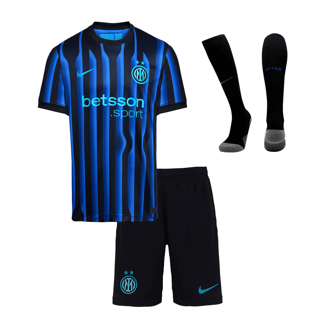 Inter Milan Tröja 2025/26 Hemmaställ Blå och svart Barn