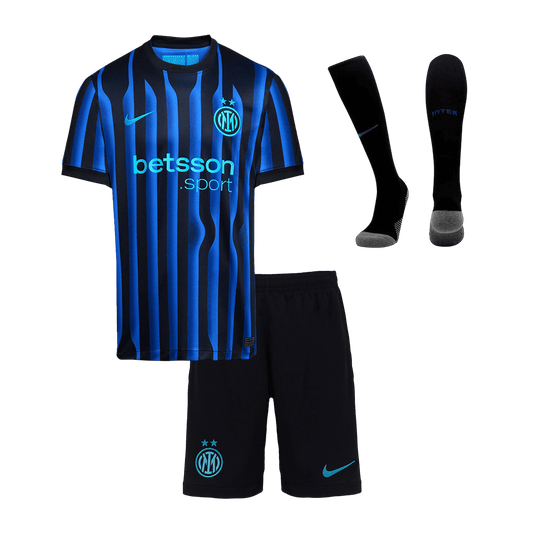 Inter Milan Tröja 2025/26 Hemmaställ Blå och svart Barn