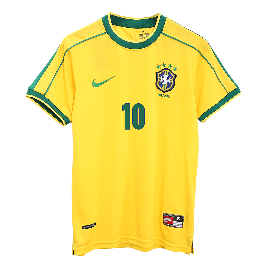 RIVALDO #10 Brasilien Hemmatröja 1998 Retro Tröja
 Gul-8