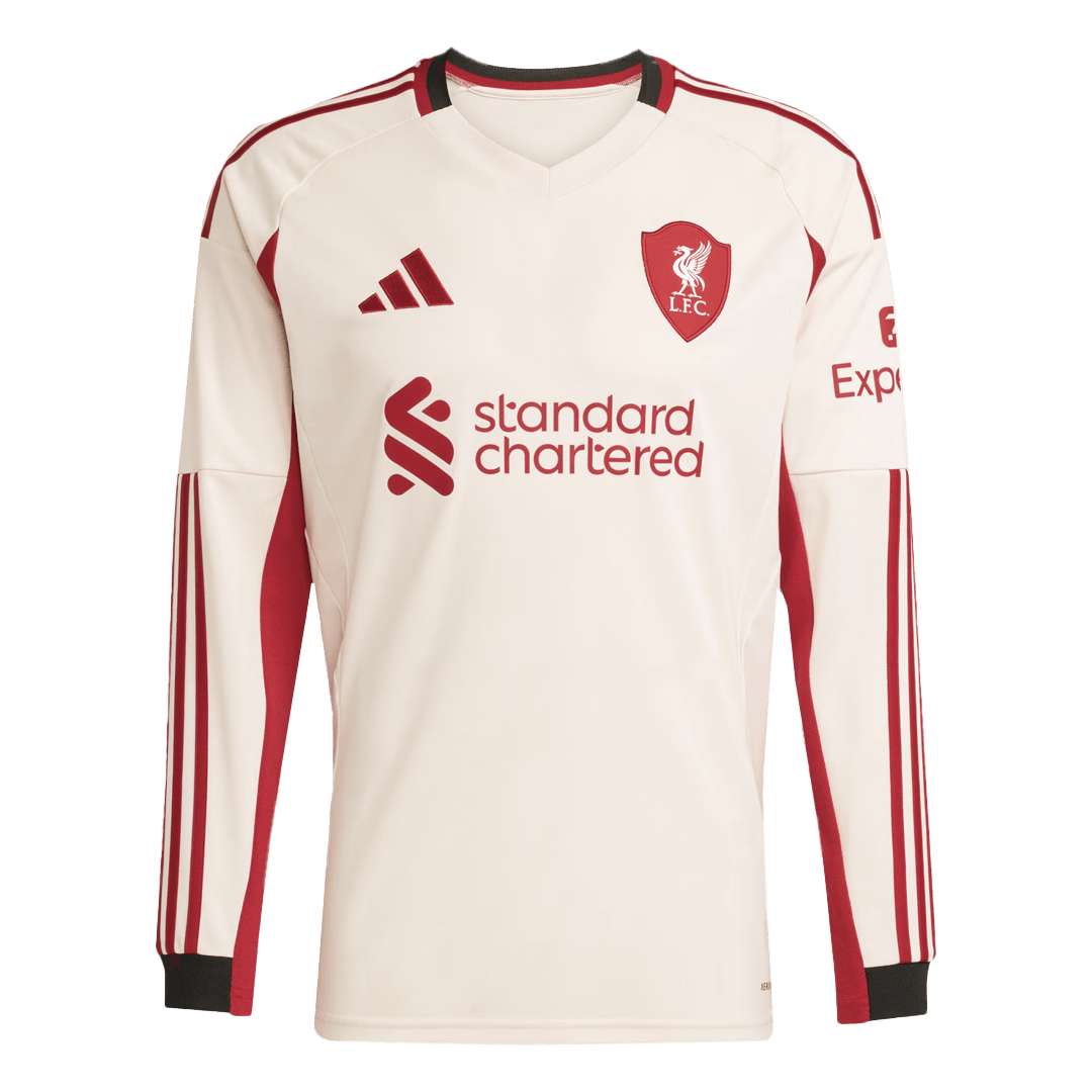 Liverpool Tröja 2025/26 Borta Långärmad Vit