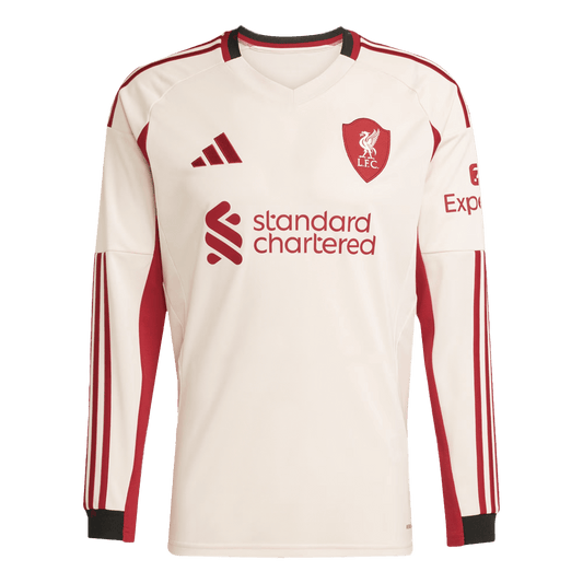 Liverpool Tröja 2025/26 Borta Långärmad Vit