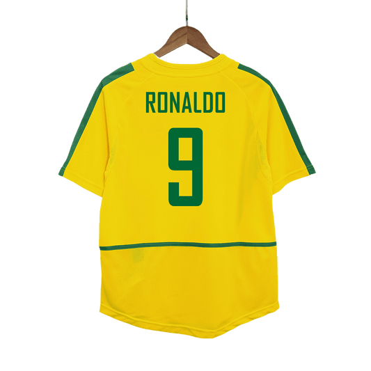 RONALDO #9 Brasilien Hemmatröja 2002/03 Retro Tröja
 Gul