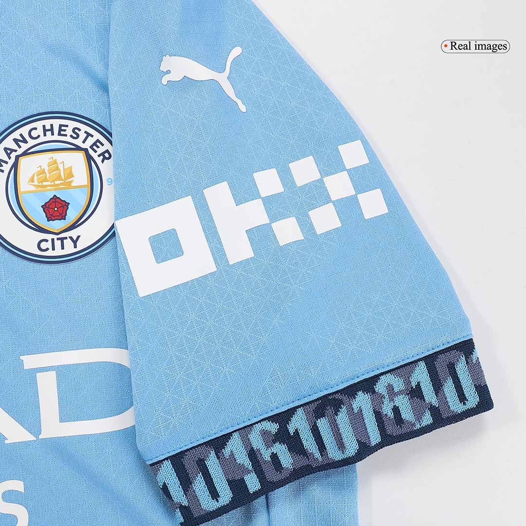 Manchester City Tröja HAALAND #9 2024/25 Hemma Blå - UCL-4