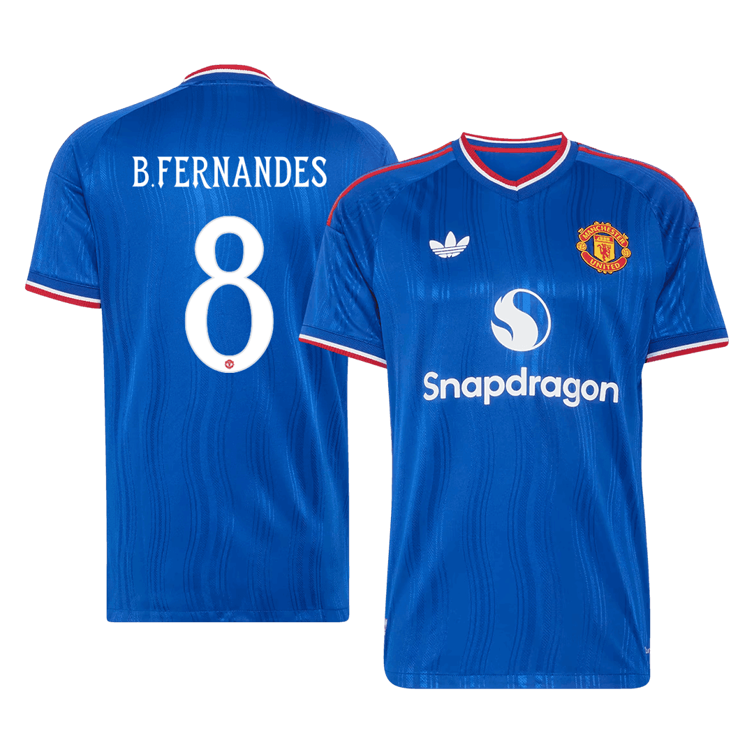 Manchester United Tröja B. FERNANDES #8 2026/27 Borta Autentisk Blå - UCL