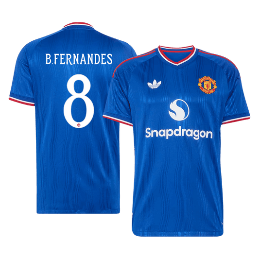 Manchester United Tröja B. FERNANDES #8 2026/27 Borta Autentisk Blå - UCL