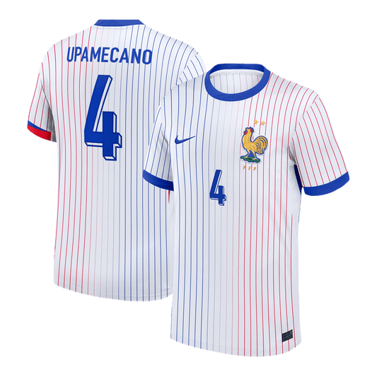 Frankrike Tröja UPAMECANO #4 Euro 2024 Borta Vit